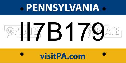 II7B179 Pennsylvania License Plate