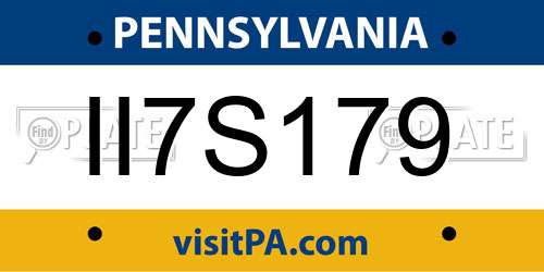 II7S179 Pennsylvania License Plate