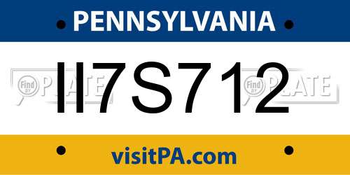 II7S712 Pennsylvania License Plate