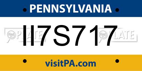 II7S717 Pennsylvania License Plate