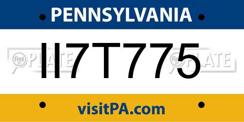 II7T775 Pennsylvania License Plate