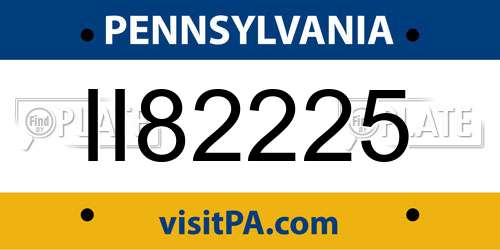 II82225 Pennsylvania License Plate