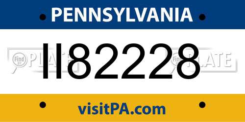II82228 Pennsylvania License Plate