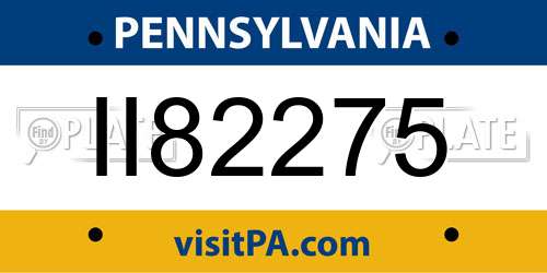 II82275 Pennsylvania License Plate