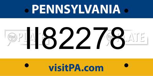 II82278 Pennsylvania License Plate