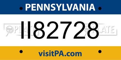 II82728 Pennsylvania License Plate
