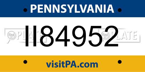 II84952 Pennsylvania License Plate