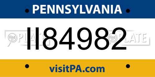 II84982 Pennsylvania License Plate