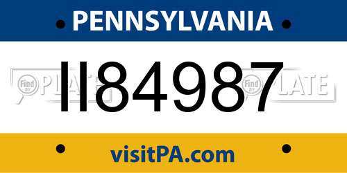 II84987 Pennsylvania License Plate
