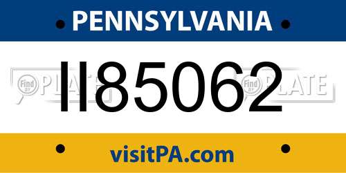 II85062 Pennsylvania License Plate