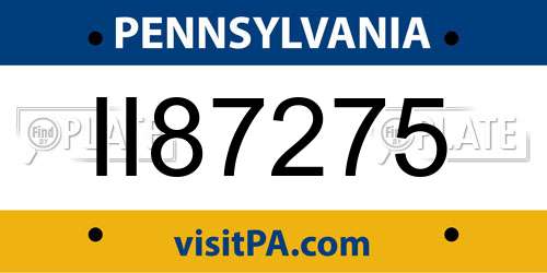 II87275 Pennsylvania License Plate