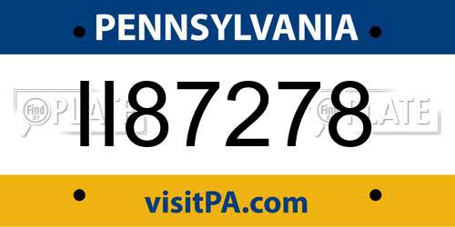 II87278 Pennsylvania License Plate