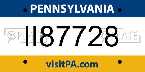 II87728 Pennsylvania License Plate