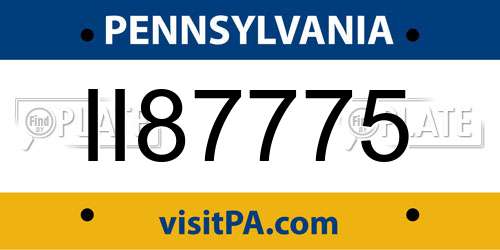 II87775 Pennsylvania License Plate