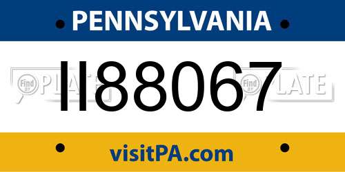 II88067 Pennsylvania License Plate