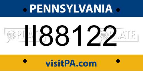 II88122 Pennsylvania License Plate