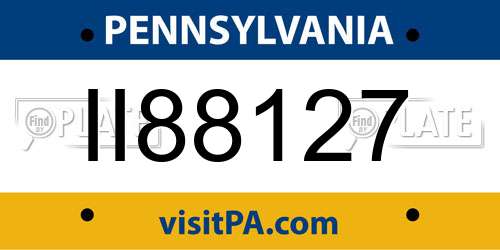 II88127 Pennsylvania License Plate