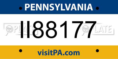 II88177 Pennsylvania License Plate