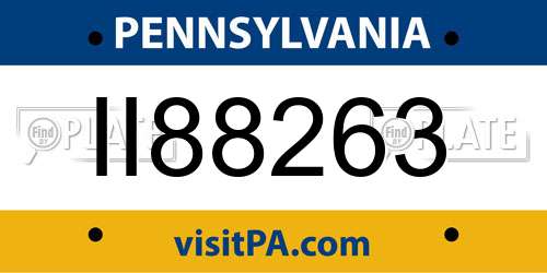 II88263 Pennsylvania License Plate