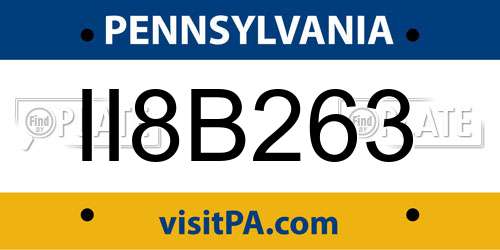 II8B263 Pennsylvania License Plate