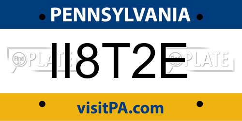 II8T2E Pennsylvania License Plate