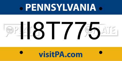 II8T775 Pennsylvania License Plate