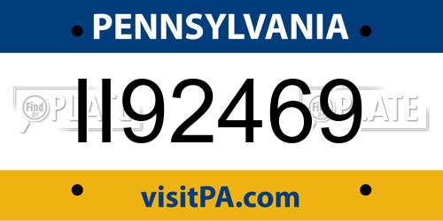 II92469 Pennsylvania License Plate