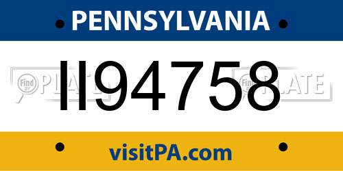 II94758 Pennsylvania License Plate