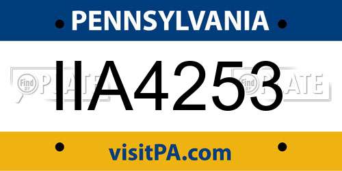 IIA4253 Pennsylvania License Plate