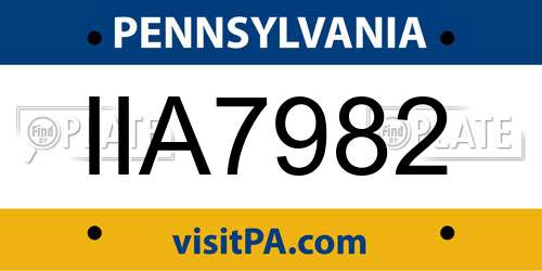 IIA7982 Pennsylvania License Plate
