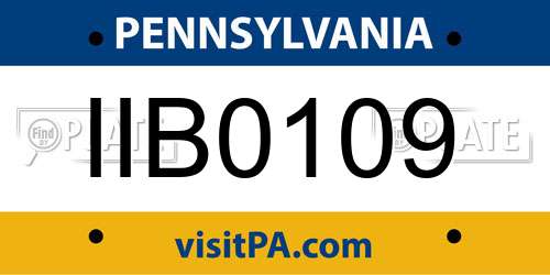IIB0109 Pennsylvania License Plate
