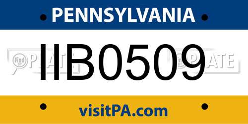 IIB0509 Pennsylvania License Plate
