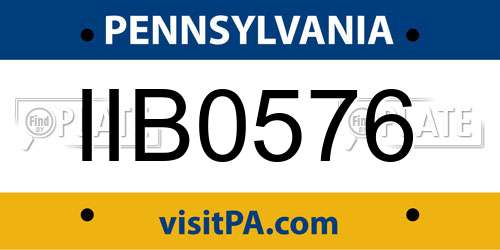IIB0576 Pennsylvania License Plate