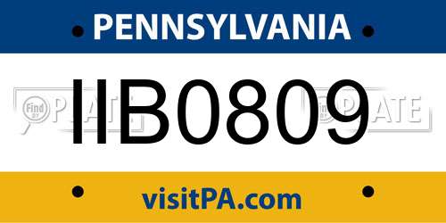 IIB0809 Pennsylvania License Plate
