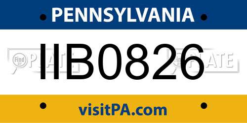 IIB0826 Pennsylvania License Plate