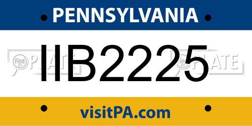 IIB2225 Pennsylvania License Plate