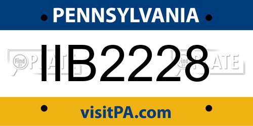 IIB2228 Pennsylvania License Plate