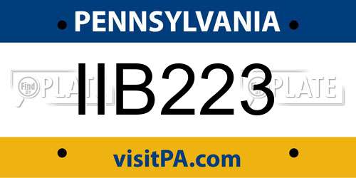 IIB223 Pennsylvania License Plate