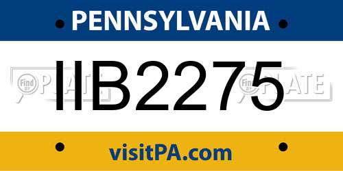 IIB2275 Pennsylvania License Plate