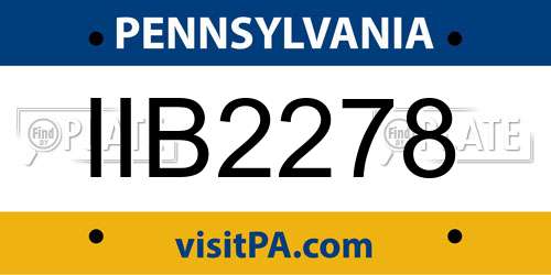 IIB2278 Pennsylvania License Plate