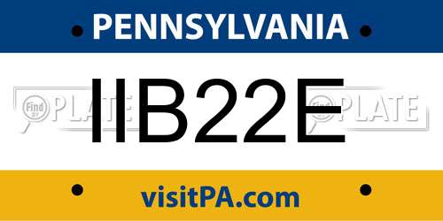 IIB22E Pennsylvania License Plate
