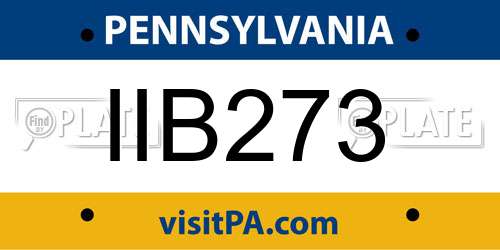 IIB273 Pennsylvania License Plate