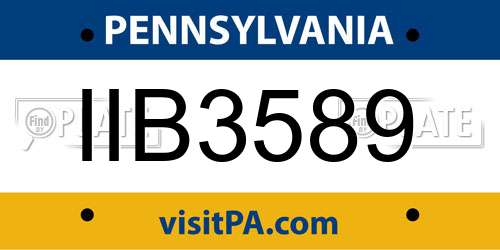 IIB3589 Pennsylvania License Plate
