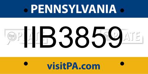 IIB3859 Pennsylvania License Plate