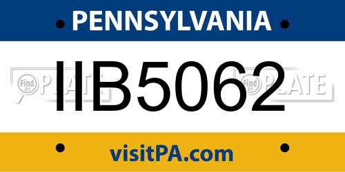 IIB5062 Pennsylvania License Plate