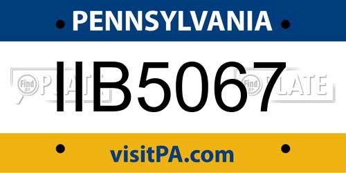 IIB5067 Pennsylvania License Plate