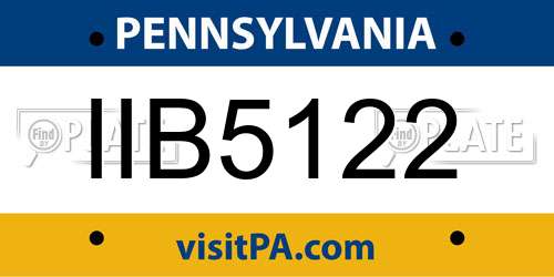 IIB5122 Pennsylvania License Plate