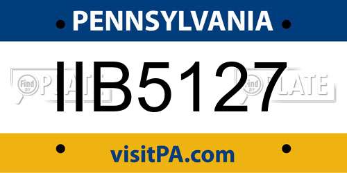 IIB5127 Pennsylvania License Plate