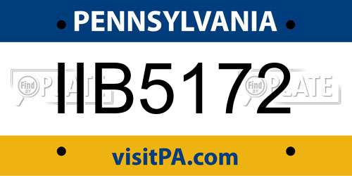 IIB5172 Pennsylvania License Plate