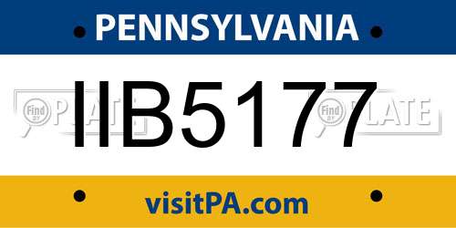 IIB5177 Pennsylvania License Plate